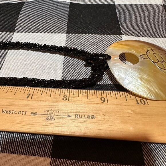 Genuine Mother of Pearl Pendant w/ Etched Sea Turtle - Picture 4 of 4